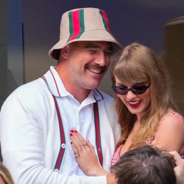 Celebrities Attend The 2024 US Open Tennis Championships - Day 14 new york, new york september 08 travis kelce and taylor swift are seen during the 2024 us open tennis championships on september 08, 2024 in new york city photo by gothamgc images