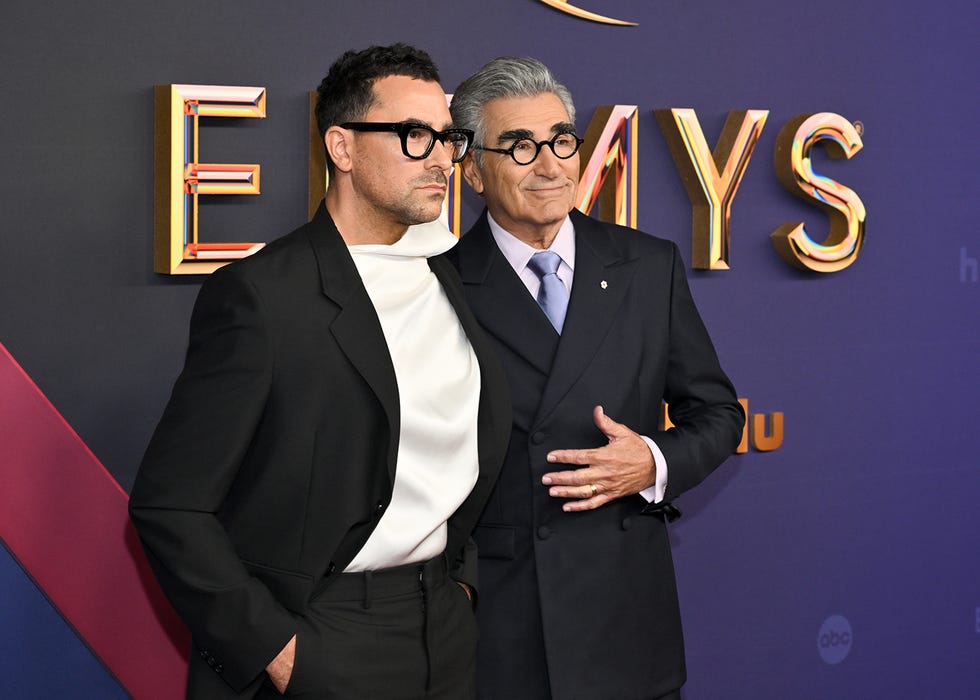 daniel levy and eugene levy at the 76th primetime emmy awards held at peacock theater on september 15, 2024 in los angeles, california photo by michael bucknervariety via getty images
