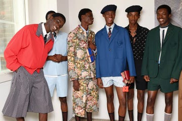 london, england september 14 models backstage ahead of the kent  curwen show during london fashion week september 2024 at the royal academy of arts on september 14, 2024 in london, england photo by nicky j simsgetty images