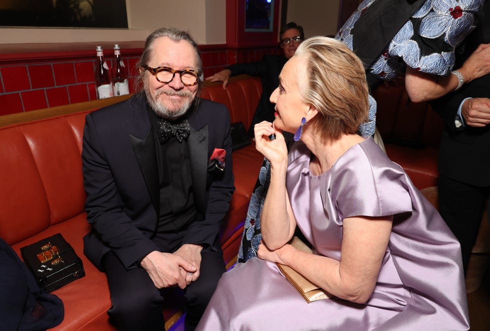 los angeles, california september 15 exclusive coverage gary oldman l and kristin scott thomas attend the apple tv emmy awards 2024 post ceremony reception at mother wolf on september 15, 2024 in los angeles, california photo by eric charbonneauapple tv via getty images