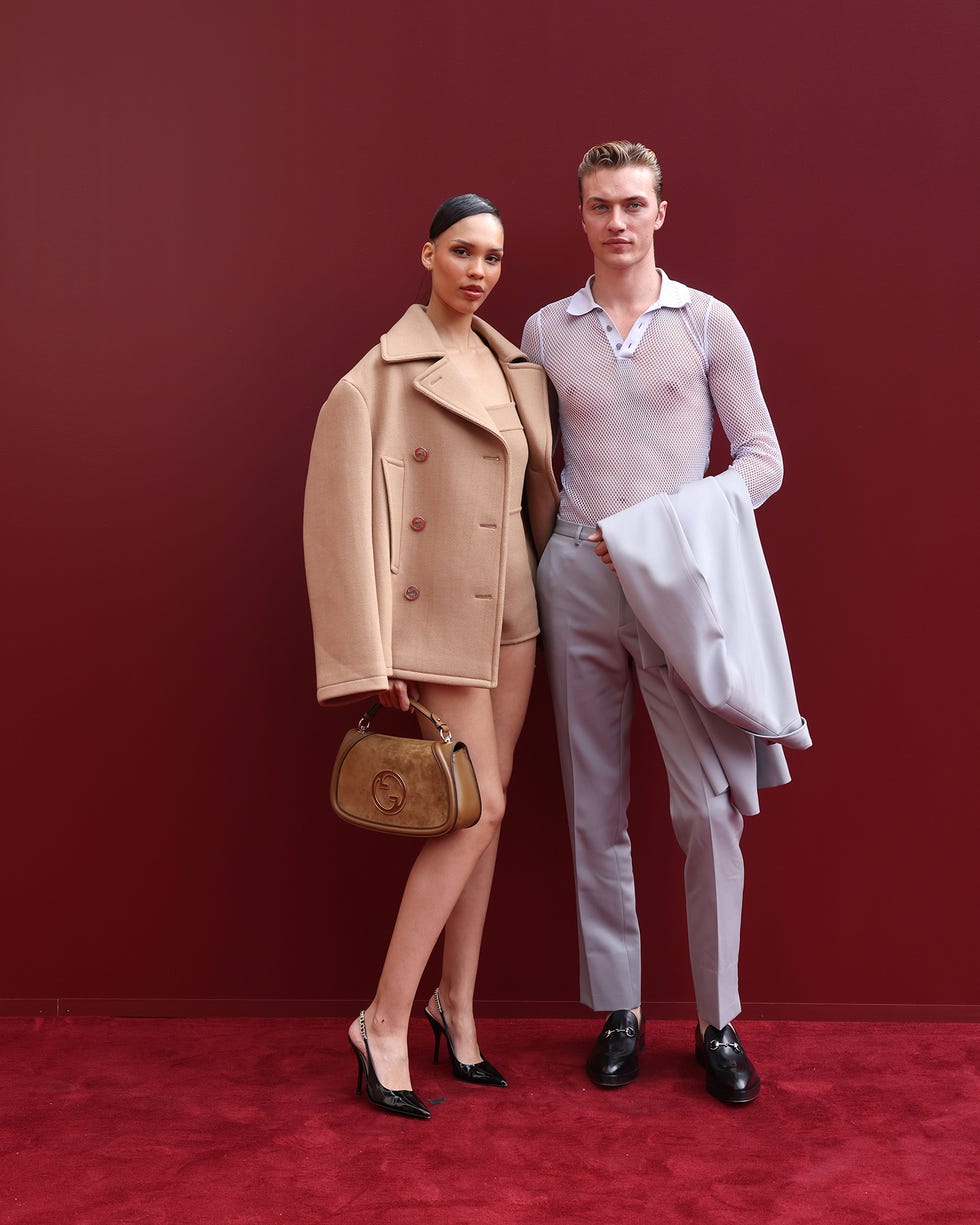 milan, italy september 20 nara smith and lucky blue smith attend the gucci women's spring summer 2025 fashion show during the milan fashion week womenswear springsummer 2025 at triennale di milano on september 20, 2024 in milan, italy photo by stefania m d'alessandrogetty images for gucci