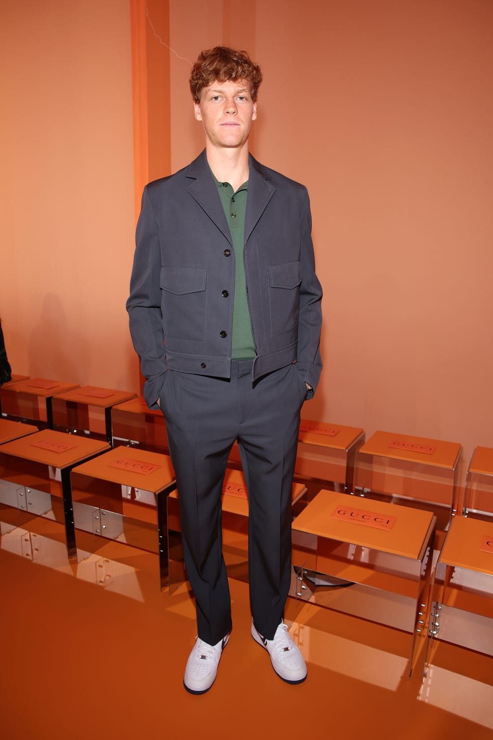 milan, italy september 20 jannik sinner is seen front row at the gucci womens spring summer 2025 fashion show during the milan fashion week womenswear springsummer 2025 at triennale di milano on september 20, 2024 in milan, italy photo by daniele venturelligetty images for gucci