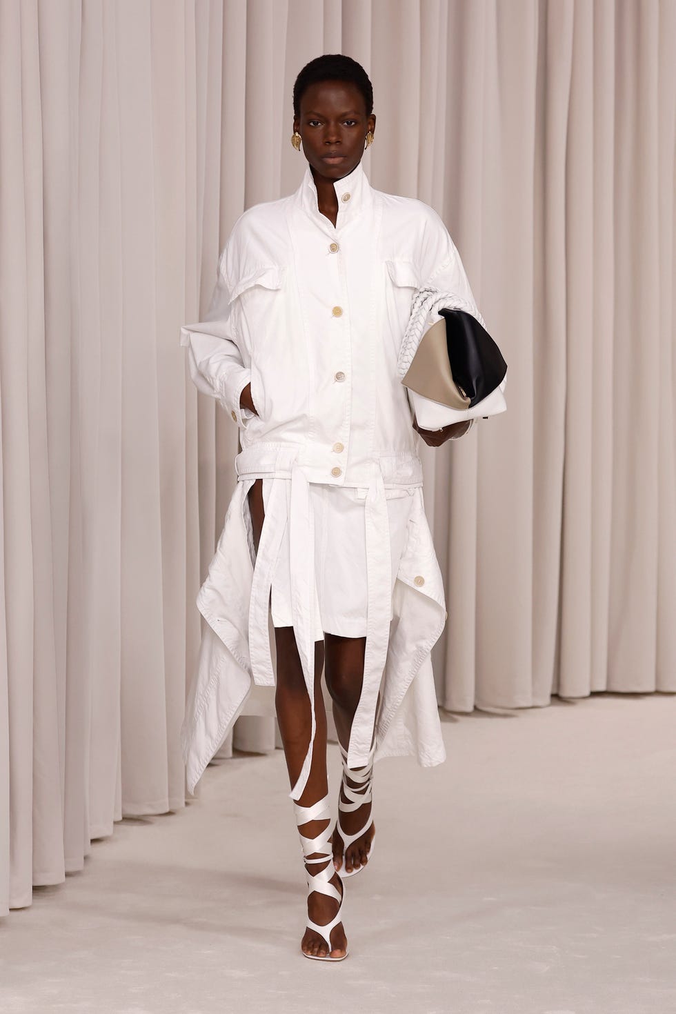 milan, italy september 21 a model walks the runway at the ferragamo fashion show during the milan womenswear springsummer 2025 on september 21, 2024 in milan, italy photo by estropgetty images