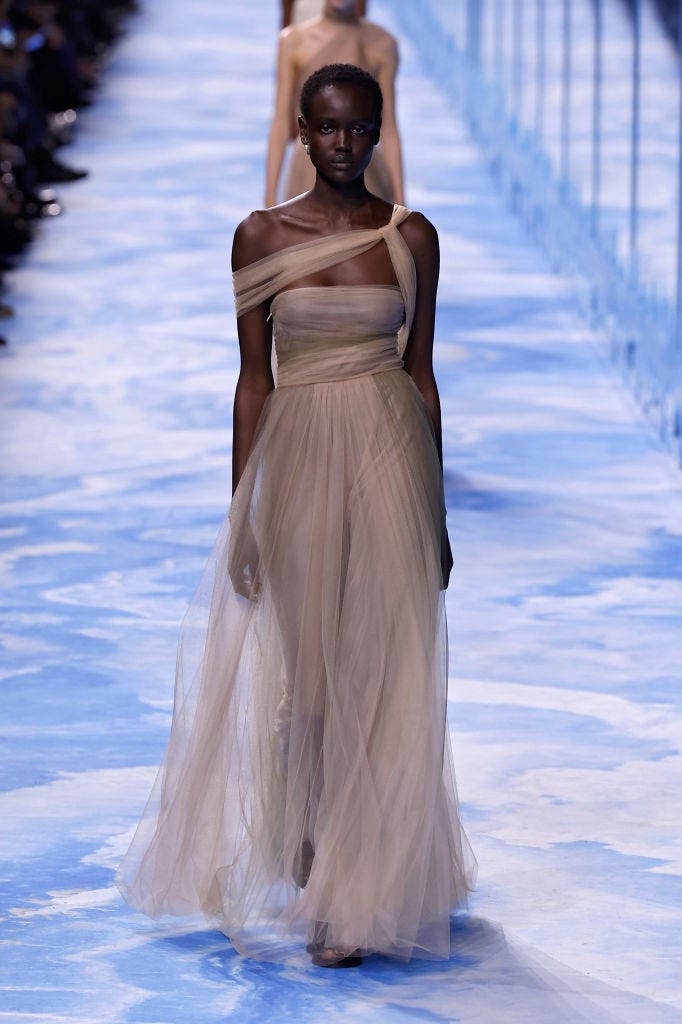 paris, france september 24 editorial use only for non editorial use please seek approval from fashion house a model walks the runway during the christian dior womenswear spring summer 2025 show as part of paris fashion week on september 24, 2024 in paris, france photo by estropgetty images