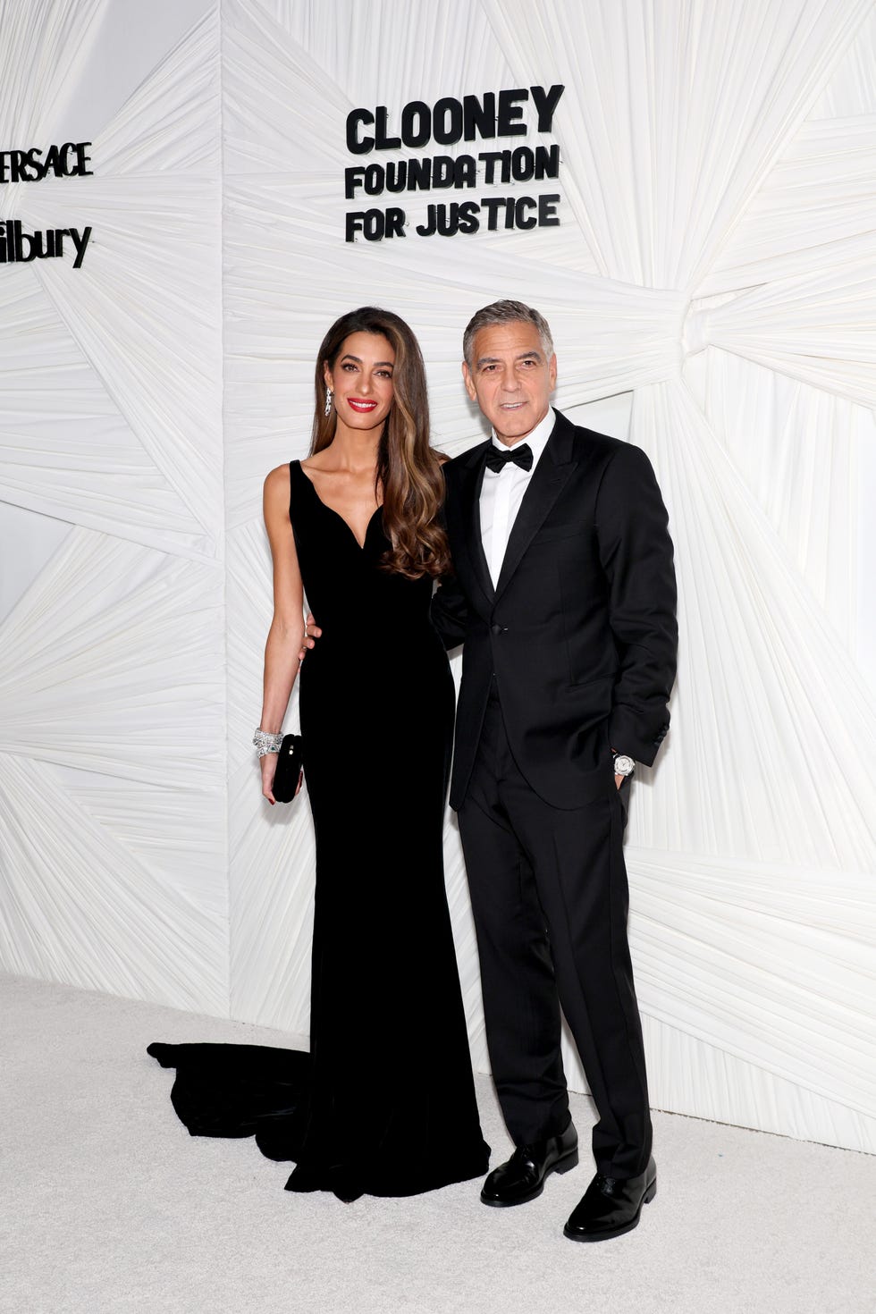 New York, New York September 26 Lr Amal Clooney and George Clooney attend the Clooney Foundation for Judges The Albies at the New York Public Library on September 26, 2024 in New York City Photo by Dipasupilgetty Images