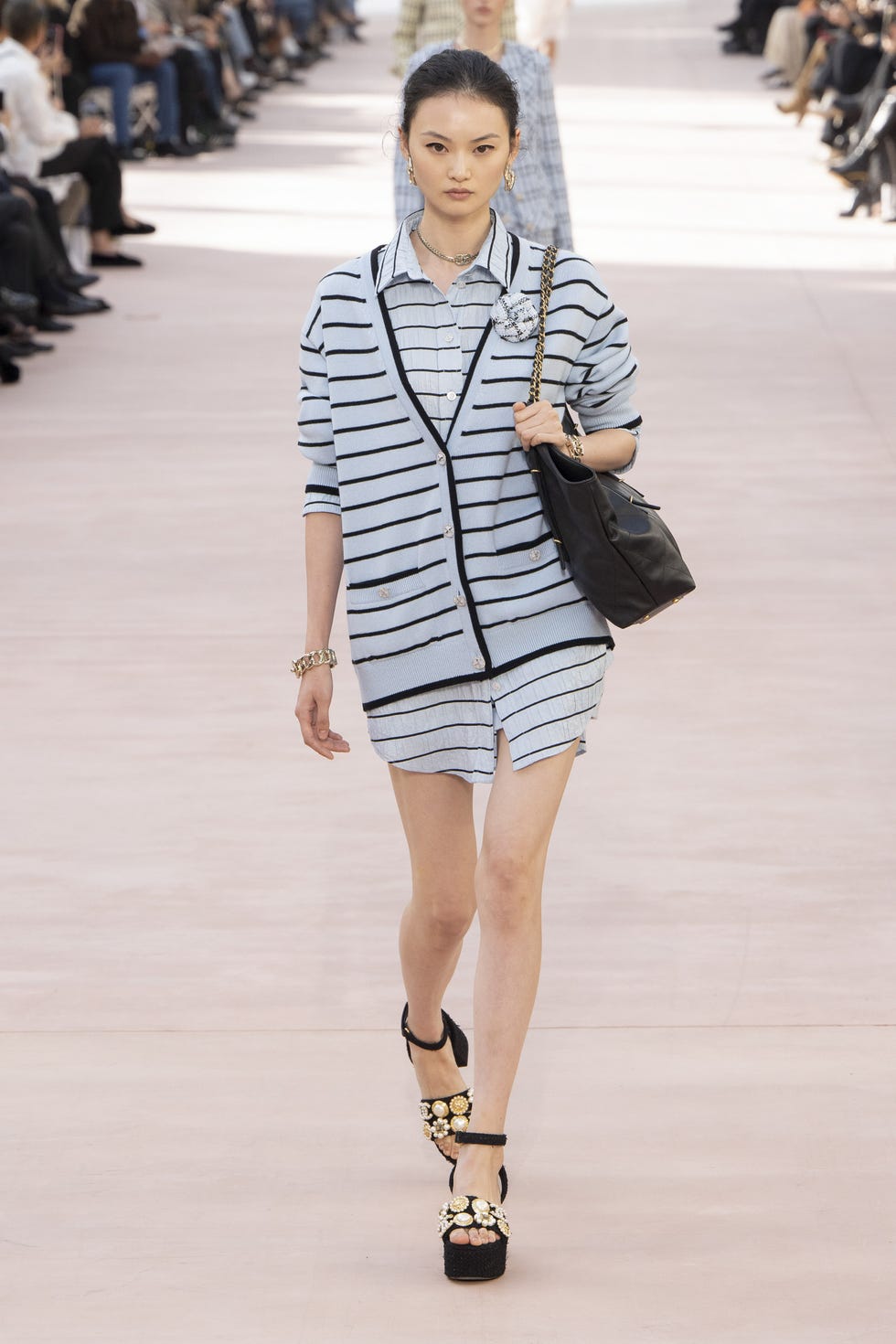 Paris, France (Photographed October 1, 2024): A model walks the runway at Chanel's Spring/Summer 2025 ready-to-wear fashion show as part of Paris Fashion Week in Paris, France. Photo by Victor Ville. Giregamma Raffo, Getty Images