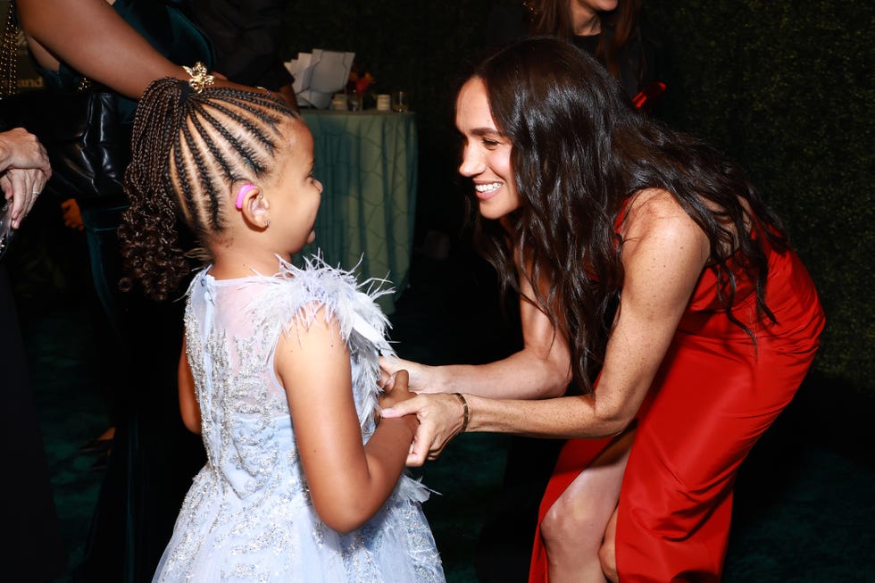 los angeles, california october 05 l r ella nelson and meghan, duchess of sussex attend the childrens hospital los angeles gala 2024 at jw marriott la live on october 05, 2024 in los angeles, california photo by matt winkelmeyergetty images for childrens hospital los angeles