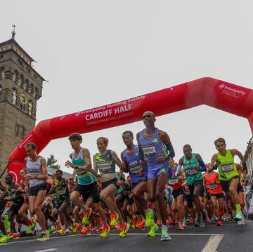 Cardiff Half Marathon cardiff, wales october 06: elite athletes start the principality cardiff half marathon on october 06, 2024 in cardiff, wales. (photo by huw fairclough/getty images)