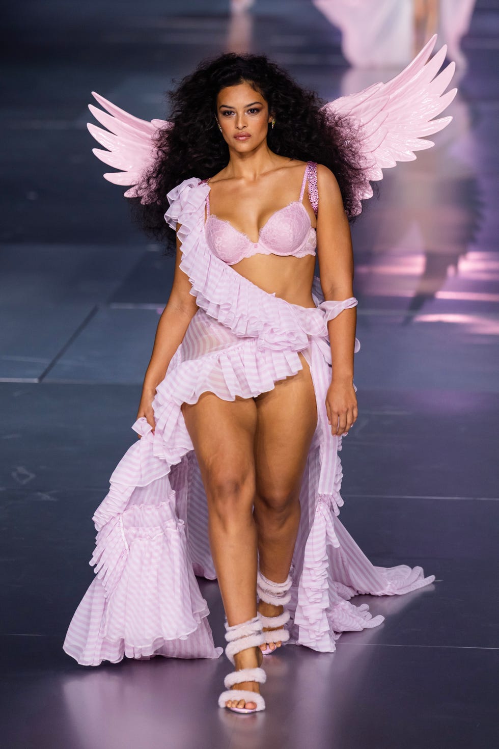 brooklyn, new york october 15 devyn garcia walks the runway during the victorias secret fashion show 2024 at duggal greenhouse on october 15, 2024 in brooklyn, new york photo by thestewartofnyfilmmagic