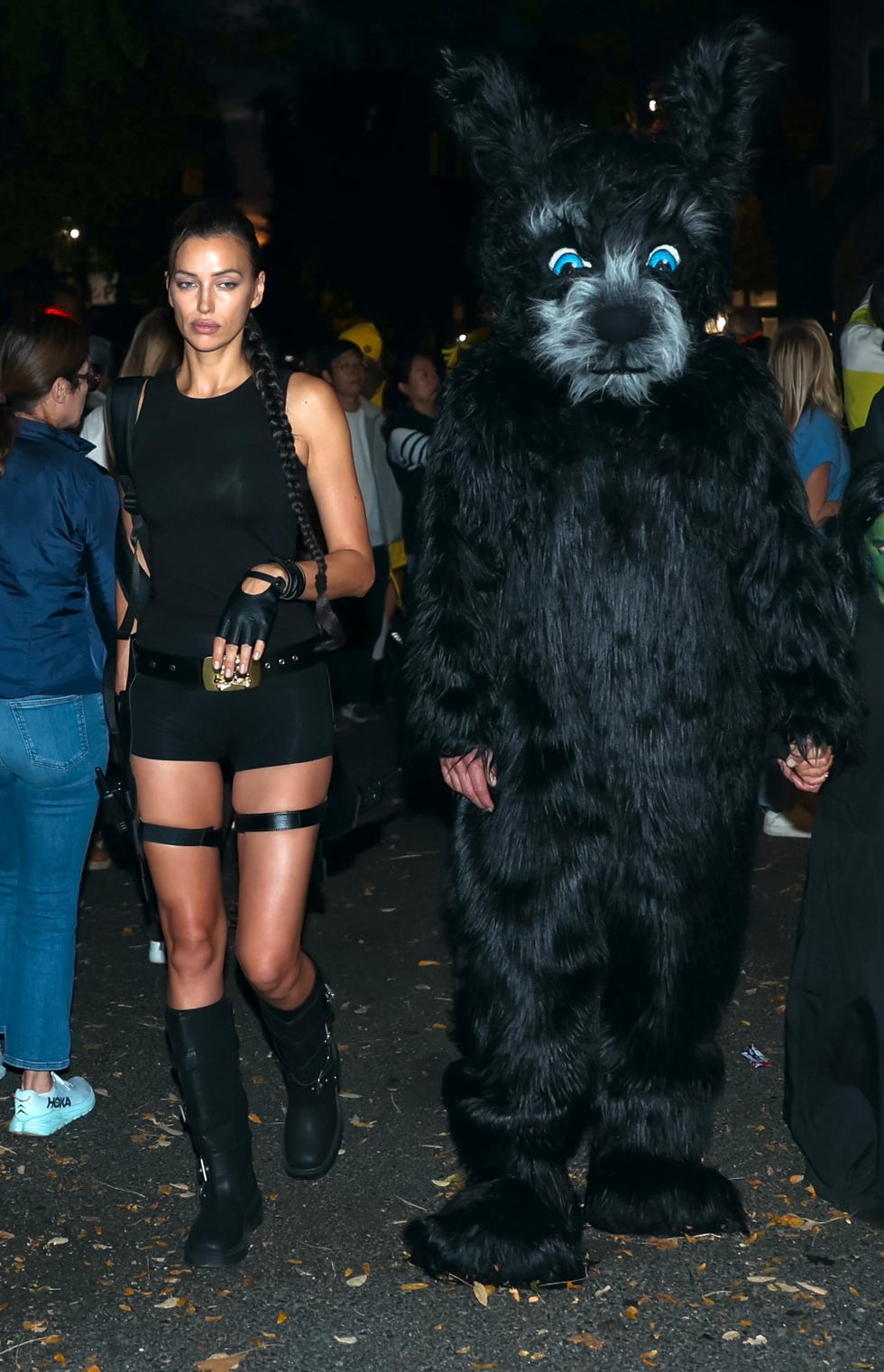 new york, ny october 31 irina shayk and bradley cooper are seen trick or treating in the west village, manhattan on october 31, 2024 in new york city photo by jose perezbauer griffingc images