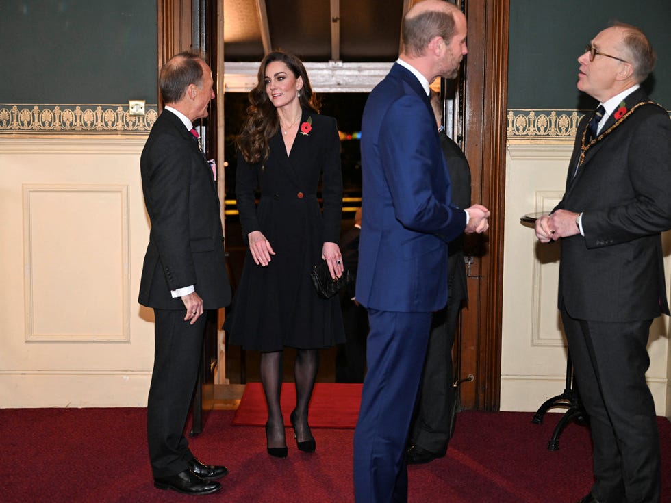 london, england november 9 britains catherine, princess of wales 2nd l and prince william, prince of wales 2nd r attend the royal british legion festival of remembrance at the royal albert hall on november 9, 2024 in london, england photo by chris j ratcliffe wpa poolgetty images