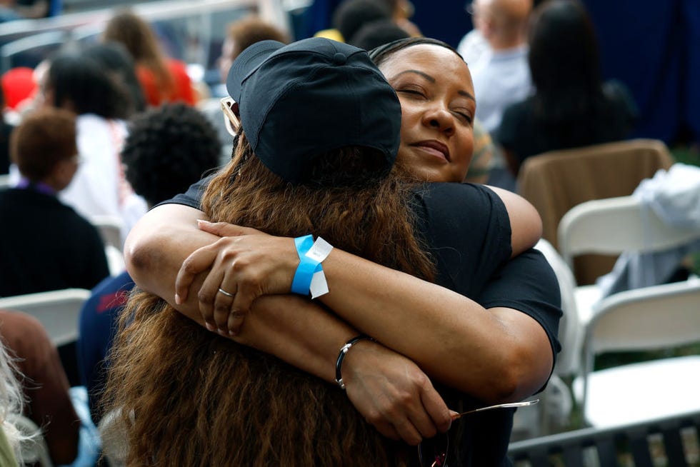 washington, dc november 06 supporters greet each other as they wait to hear from democratic presidential nominee, us vice president kamala harris at howard university on november 06, 2024 in washington, dc after a contentious campaign focused on key battleground states, the republican presidential nominee, former us president donald trump was projected to secure the majority of electoral votes, giving him a second term as us president republicans also secured control of the senate for the first time in four years photo by kevin dietschgetty images
