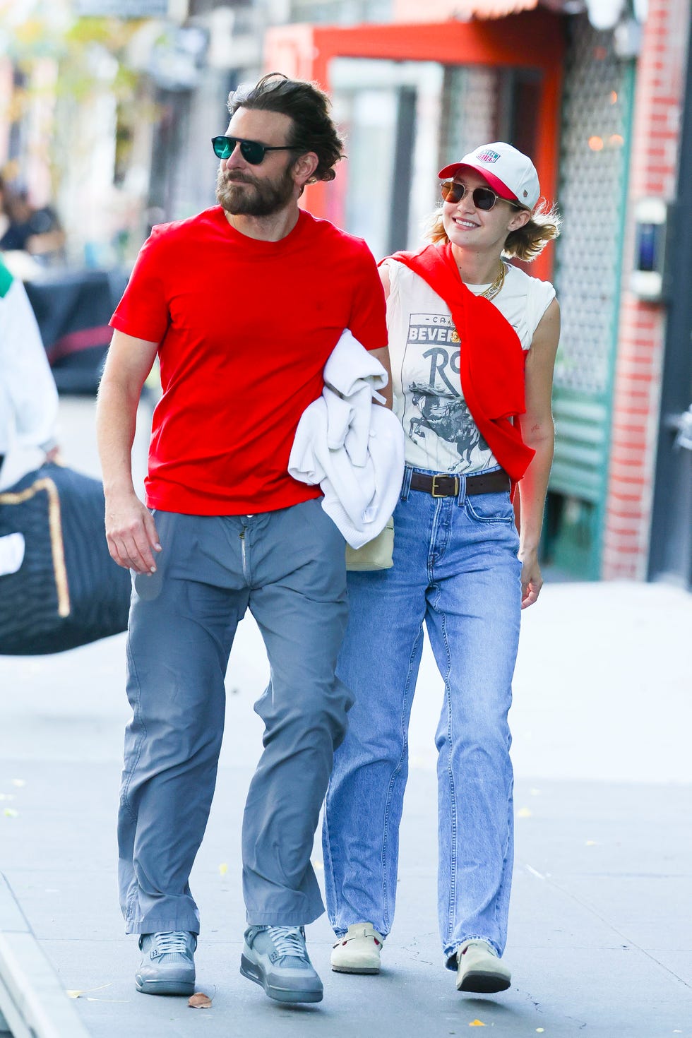 new york, new york november 11 bradley cooper and gigi hadid are seen in noho on november 11, 2024 in new york city photo by aeongc images