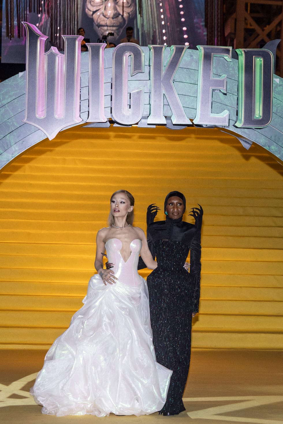 Mexico City, Mexico November 11 actress Ariana Grande and Cynthia Erivo pose on the yellow carpet Wicked Part One at Auditio Nacional on November 11, 2024 in Mexico City, Mexico photo by Cristopher Rogel Blanquetgetty Images