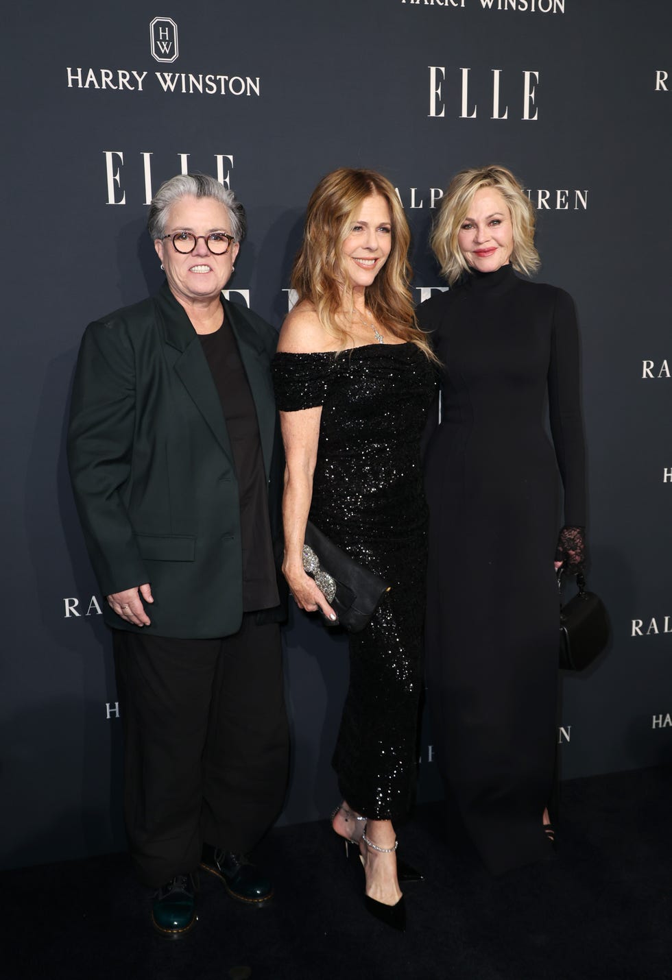 rosie odonnell, rita wilson, melanie griffith at elles 2024 women in hollywood celebration at four seasons hotel los angeles at beverly hills on november 19, 2024 in beverly hills, california photo by jc oliveravariety via getty images