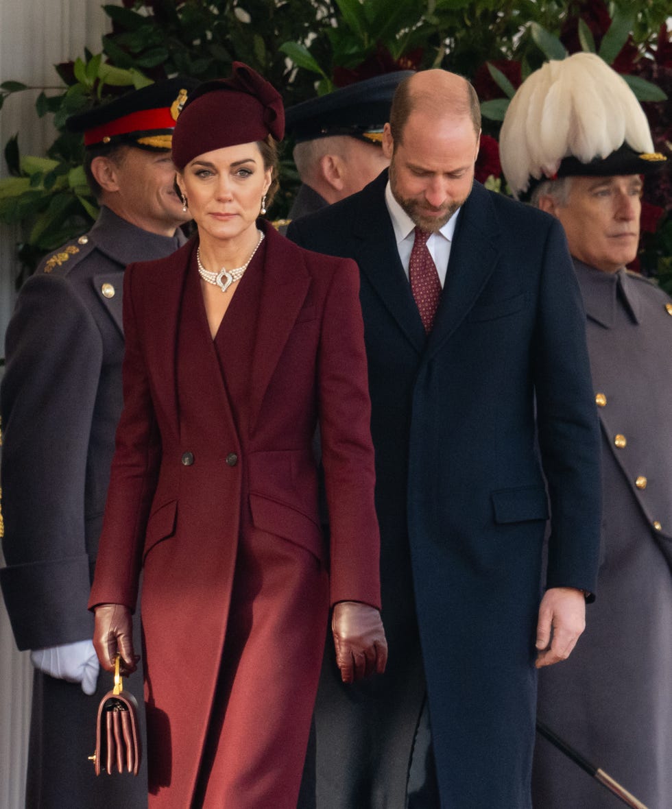 london, england december 03 catherine, princess of wales and prince william, prince of wales attend the ceremonial welcome at horse guards parade during day one of the amir of the state of qatars visit to the united kingdom on december 03, 2024 in london, england his highness sheikh tamim bin hamad al thani, amir of the state of qatar, accompanied by her highness sheikha jawaher bint hamad bin suhaim al thani, will hold several engagements with the prince and princess of wales, the king and queen as well as political figures photo by samir husseinwireimage