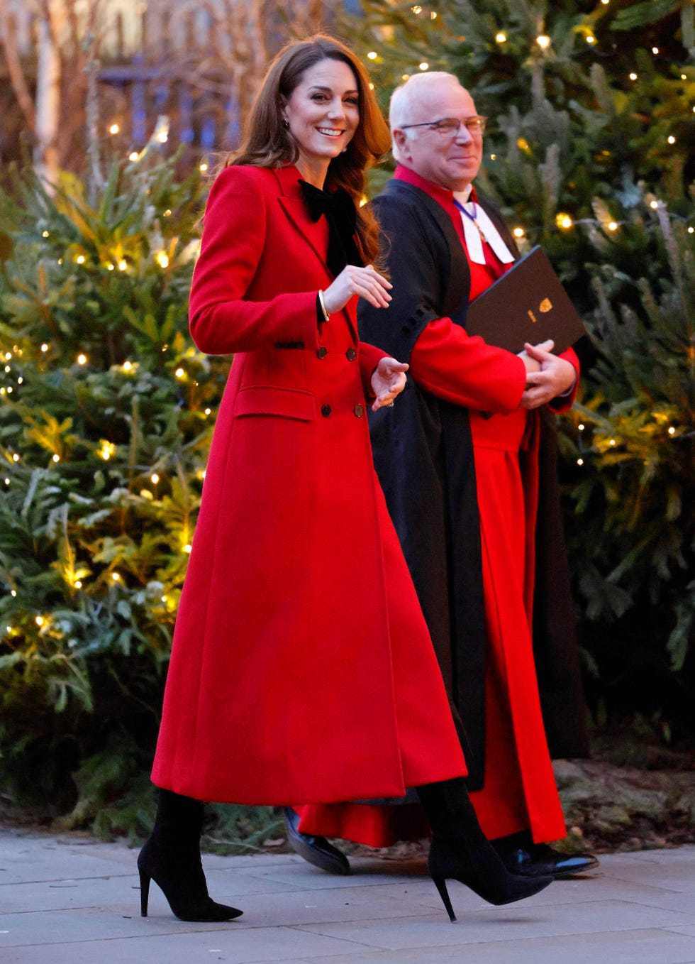 london, united kingdom december 06 embargoed for publication in uk newspapers until 24 hours after create date and time catherine, princess of wales, accompanied by the very reverend dr david hoyle, dean of westminster, attends the 'together at christmas' carol service at westminster abbey on december 6, 2024 in london, england spearheaded by the princess of wales, and supported by the royal foundation, the theme for this years' 'together at christmas' service is the importance of love and empathy, and how much we need each other, especially during the most difficult times of our lives the service also highlights remarkable individuals from across the uk who have demonstrated extraordinary kindness, empathy, and support within their communities photo by max mumbyindigogetty images