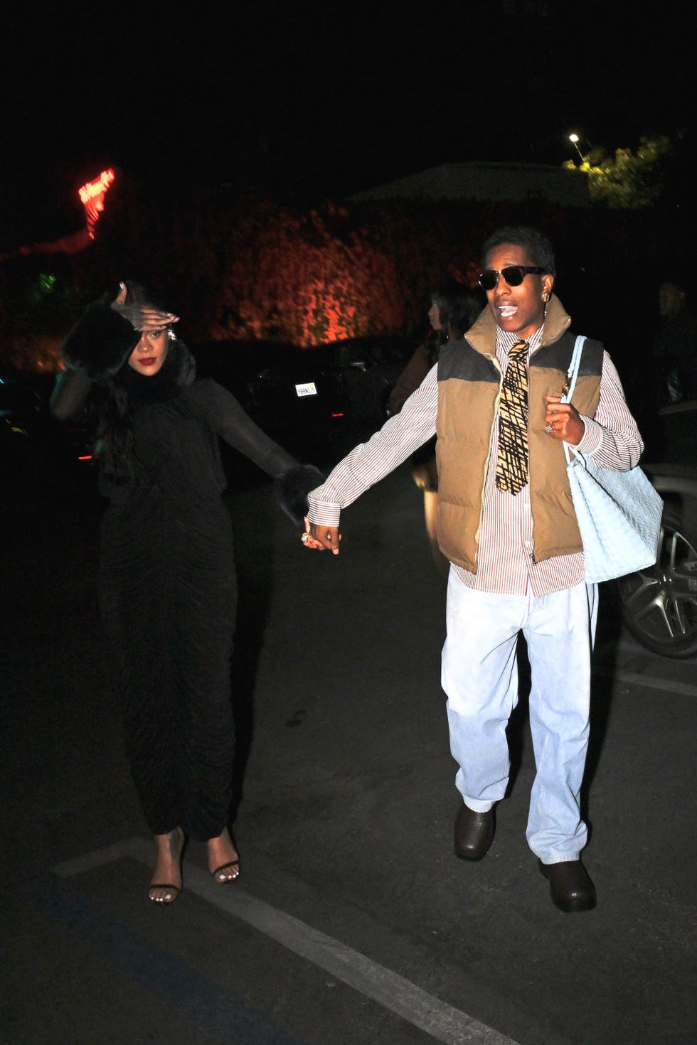 los angeles, ca december 17 rihanna and asap rocky are seen on december 17, 2024 in los angeles, california photo by bknybauer griffingc images