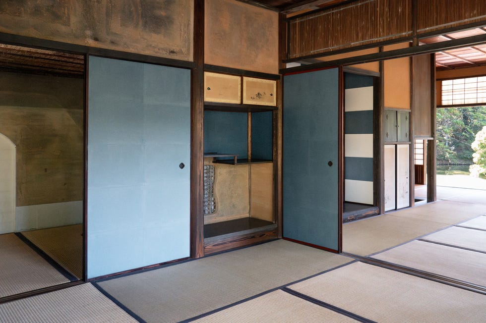 imperial villa katsura tea house in kyoto in japan on 26 september 2024. a series of rooms communicate diagonally through sliding panels opening onto the exterior and garden. (photo by pascal schmidt / hans lucas / hans lucas via afp) (photo by pascal schmidt/hans lucas/afp via getty images)