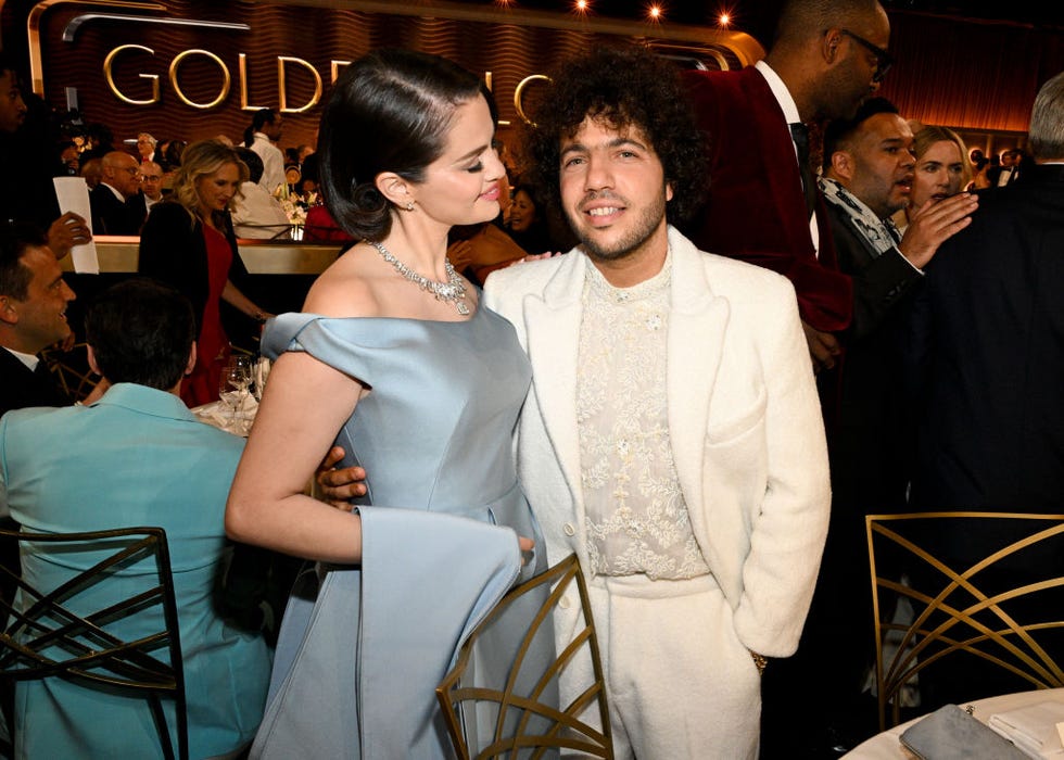 selena gomez, benny blanco during the 82nd annual golden globes held at the beverly hilton on january 05, 2025 in beverly hills, california photo by michael bucknergg2025penske media via getty images