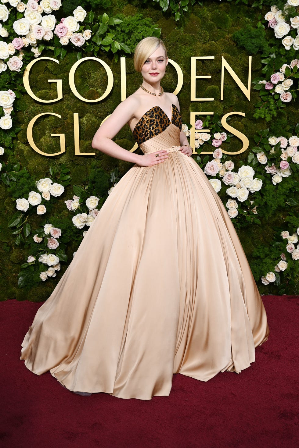 elle fanning during the 82nd annual golden globes held at the beverly hilton on january 05, 2025 in beverly hills, california photo by gilbert floresgg2025penske media via getty images