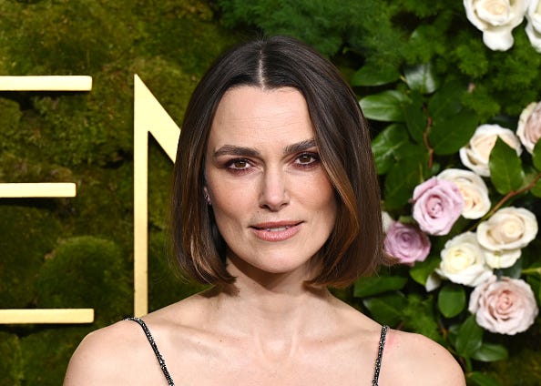 pride and prejudice cast then and now keira knightley during the 82nd annual golden globes held at the beverly hilton on january 05, 2025 in beverly hills, california photo by gilbert floresgg2025penske media via getty images