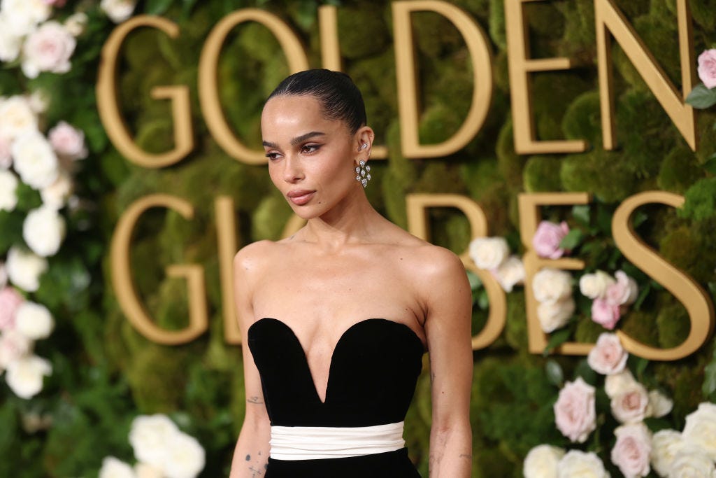 Zoë Kravitz Is a Gift in This Plunging LBD Tied Up With a Bow