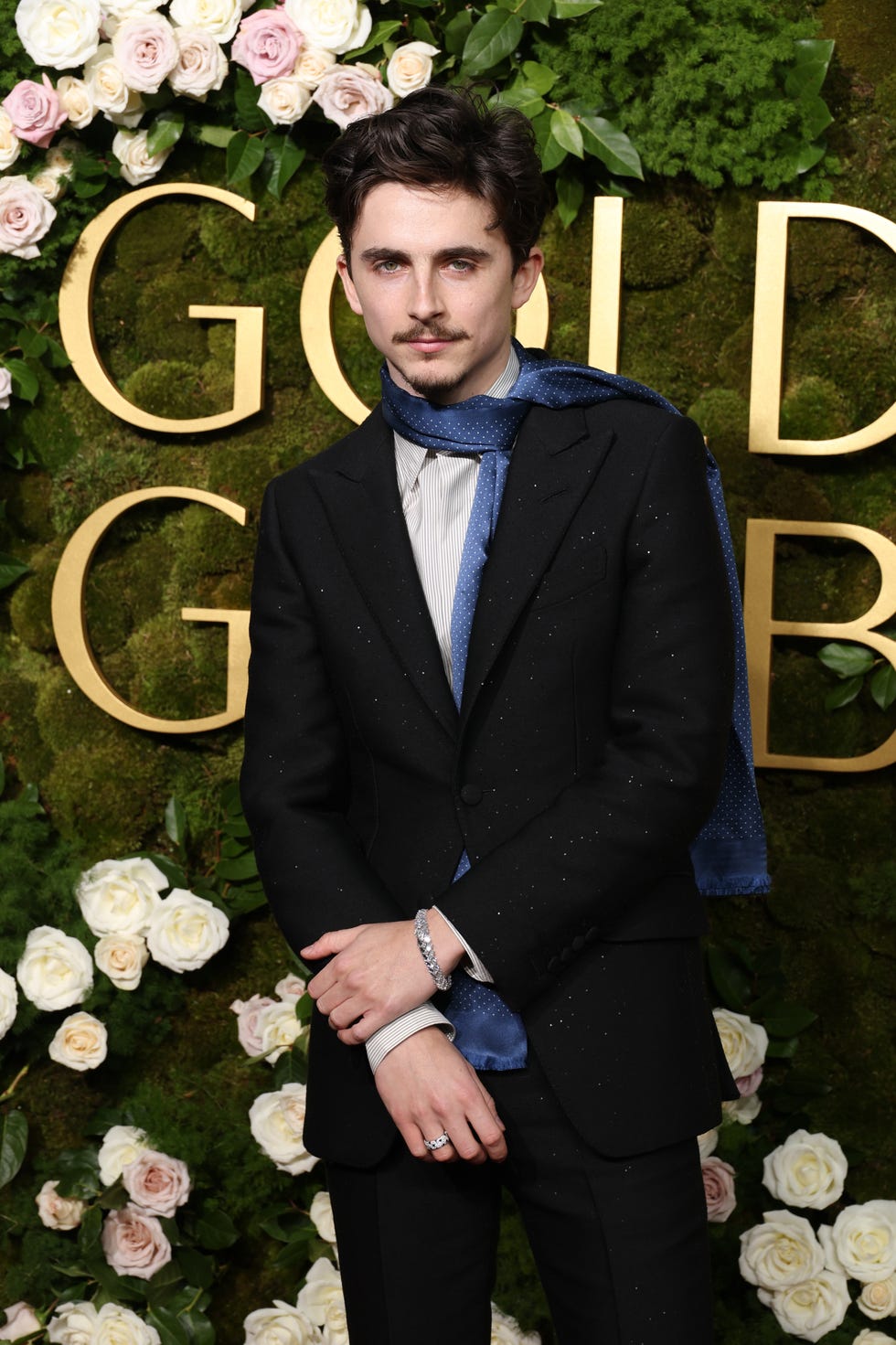 Timothée Chalamet Is Bringing Back Skinny Scarves at the 2025 Golden Globes