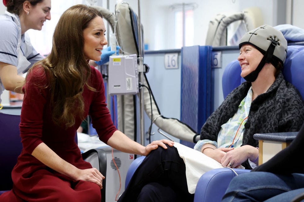 britains catherine, princess of wales talks with katherine field during a visit to the royal marsden hospital in west london on january 14, 2025 photo by chris jackson pool afp photo by chris jacksonpoolafp via getty images