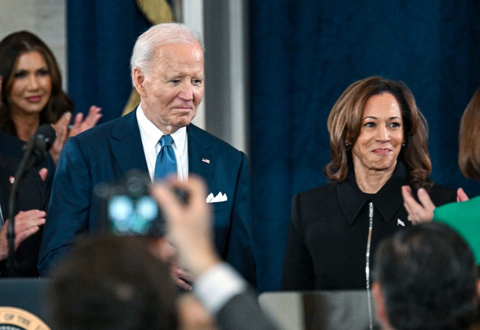 president joe biden and vice president kamala harris arrive for the inauguration of donald trump as the 47th president of the united states takes place inside the capitol rotunda of the us capitol building in washington, dc, monday, january 20, 2025 it is the 60th us presidential inauguration and the second non consecutive inauguration of trump as us president photo by kenny holstonthe new york times pool afp photo by kenny holstonthe new york timespoolafp via getty images