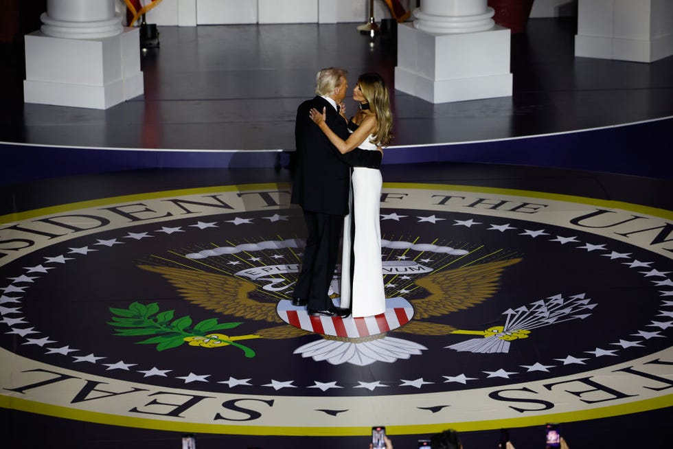 Washington, DC, January 20, 2025, President Donald Trump dances with his wife, Melania Trump, at the Starlight Ball. January 20, 2025, in Washington, DC, President Donald Trump dances with his wife, Melania Trump, at the Inaugural Ball after taking the oath of office as the 47th president. Photo courtesy of Anna Moneymaker Getty Images