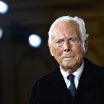 Italian designer Giorgio Armani acknowledges the applause at the end of his presentation for Armani Prive during the Women's Haute-Couture Spring/Summer 2025 Fashion Week to mark its 20th anniversary, in Paris on January 28, 2025 italian designer giorgio armani acknowledges the applause at the end of his presentation for armani prive during the women's hautecouture springsummer 2025 fashion week to mark its 20th anniversary, in paris on january 28, 2025