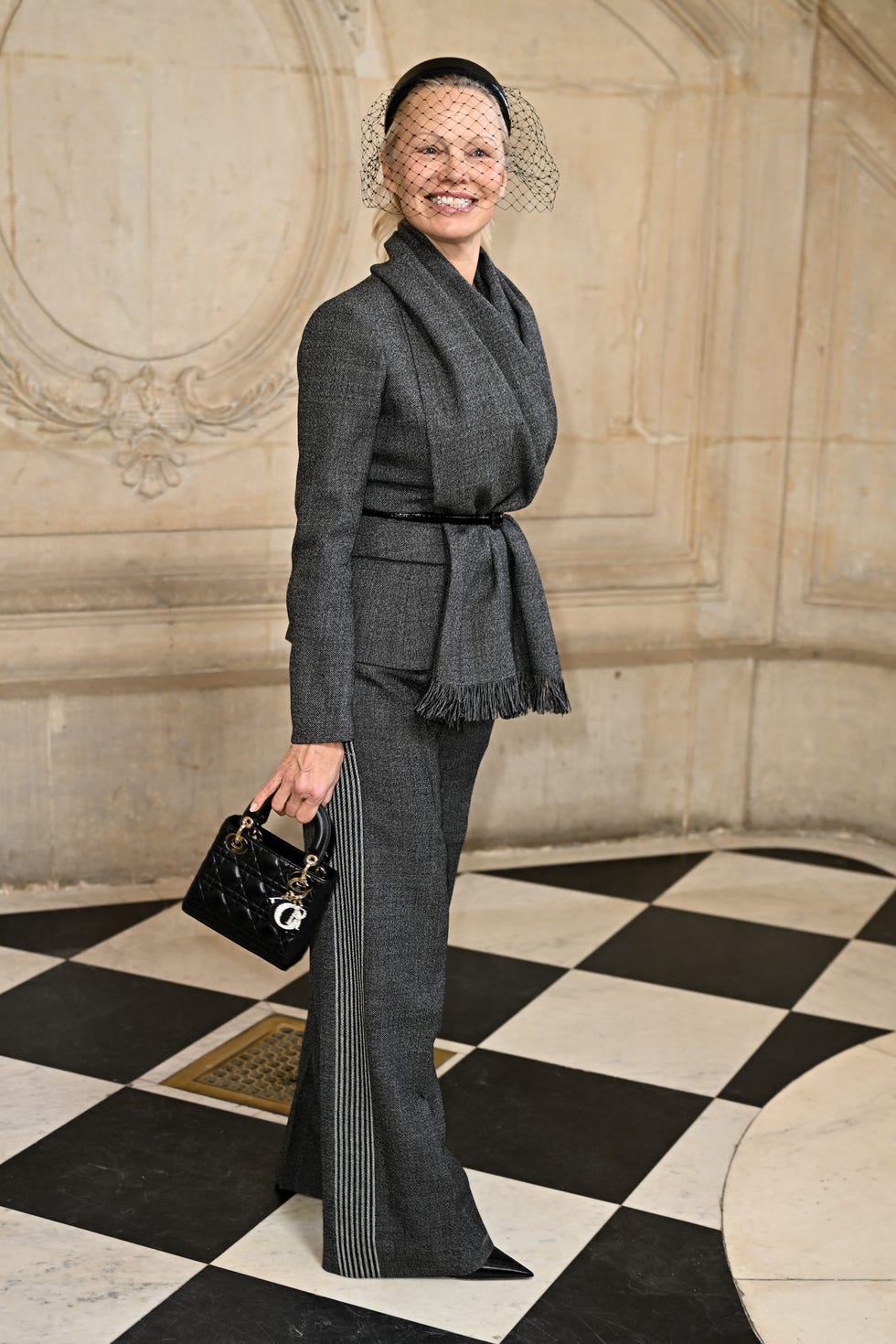 Christian Dior: Photocall - Paris Fashion Week - Haute Couture Spring-Summer 2025 paris, france january 27 editorial use only for non editorial use please seek approval from fashion house pamela anderson attends the christian dior haute couture spring summer 2025 show as part of paris fashion week on january 27, 2025 in paris, france photo by stephane cardinale corbiscorbis via getty images