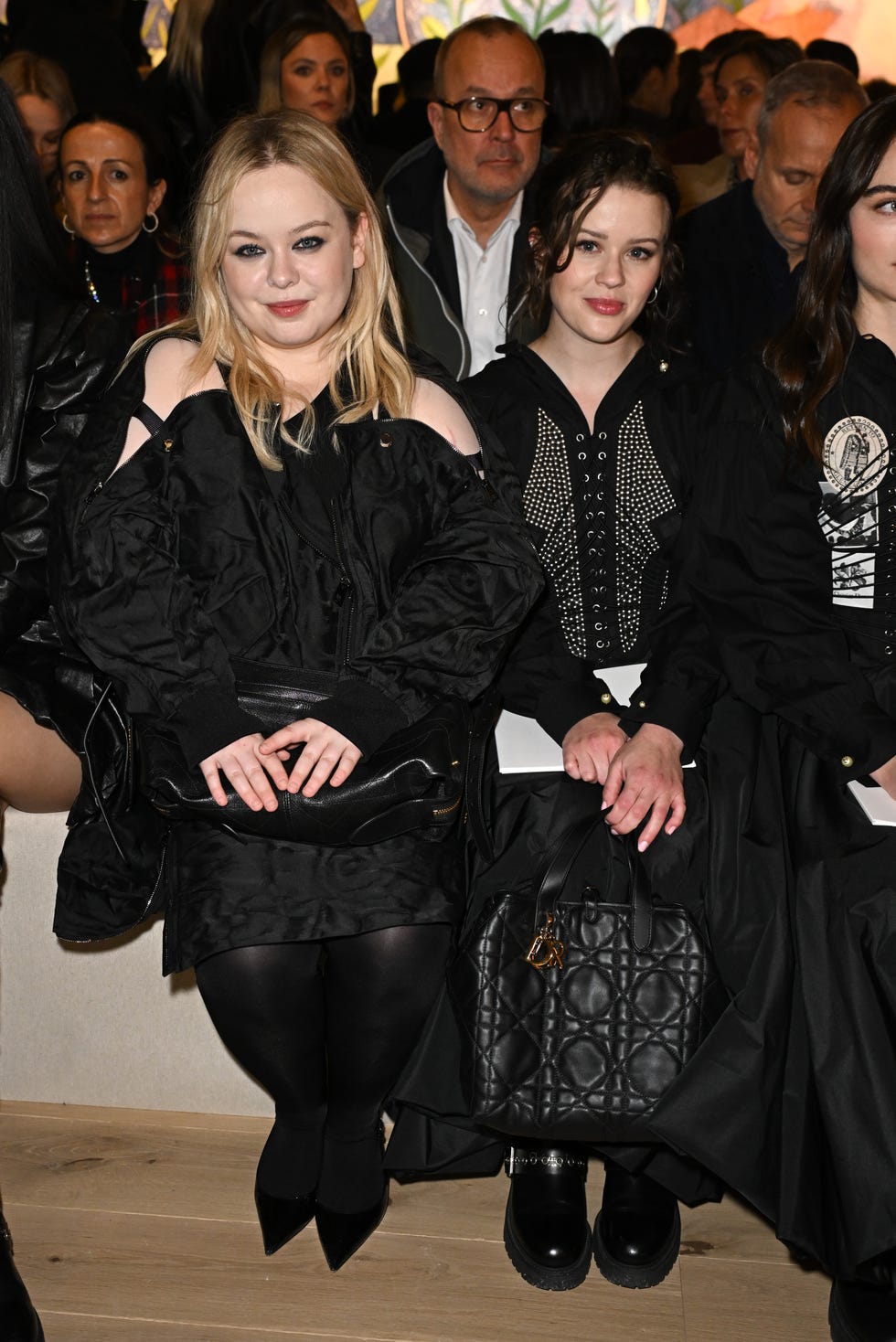 Christian Dior: Front Row - Paris Fashion Week - Haute Couture Spring-Summer 2025 paris, france january 27 editorial use only for non editorial use please seek approval from fashion house nicola coughlan and ava elizabeth phillippe attend the christian dior haute couture spring summer 2025 show as part of paris fashion week on january 27, 2025 in paris, france photo by stephane cardinale corbiscorbis via getty images