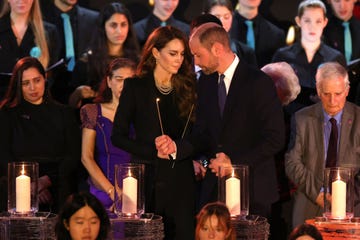 london, england january 27 catherine, princess of wales and prince william, prince of wales light candles during a ceremony commemorating holocaust memorial day on january 27, 2025 in london, england prime minister keir starmer and prince william were among the british officials and celebrities who marked holocaust memorial day and the 80th anniversary of the liberation of auschwitz birkenau during world war ii photo by dan kitwoodgetty images