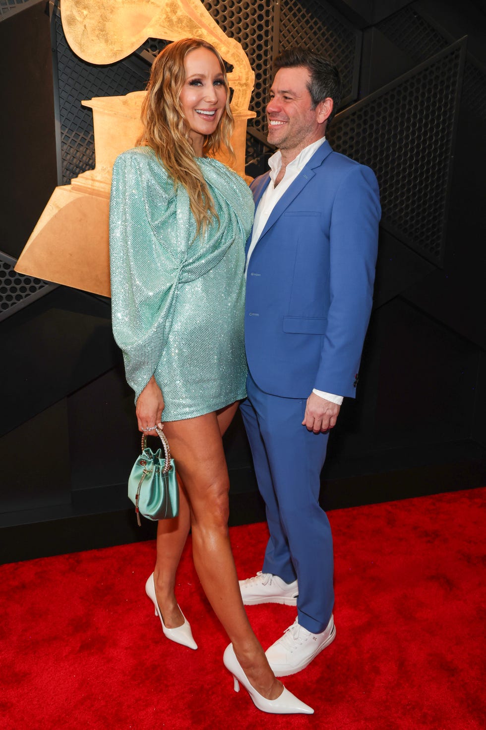 los angeles, california february 02 l r nikki glaser and chris convy attend the 67th annual grammy awards at cryptocom arena on february 02, 2025 in los angeles, california photo by kevin mazurgetty images for the recording academy