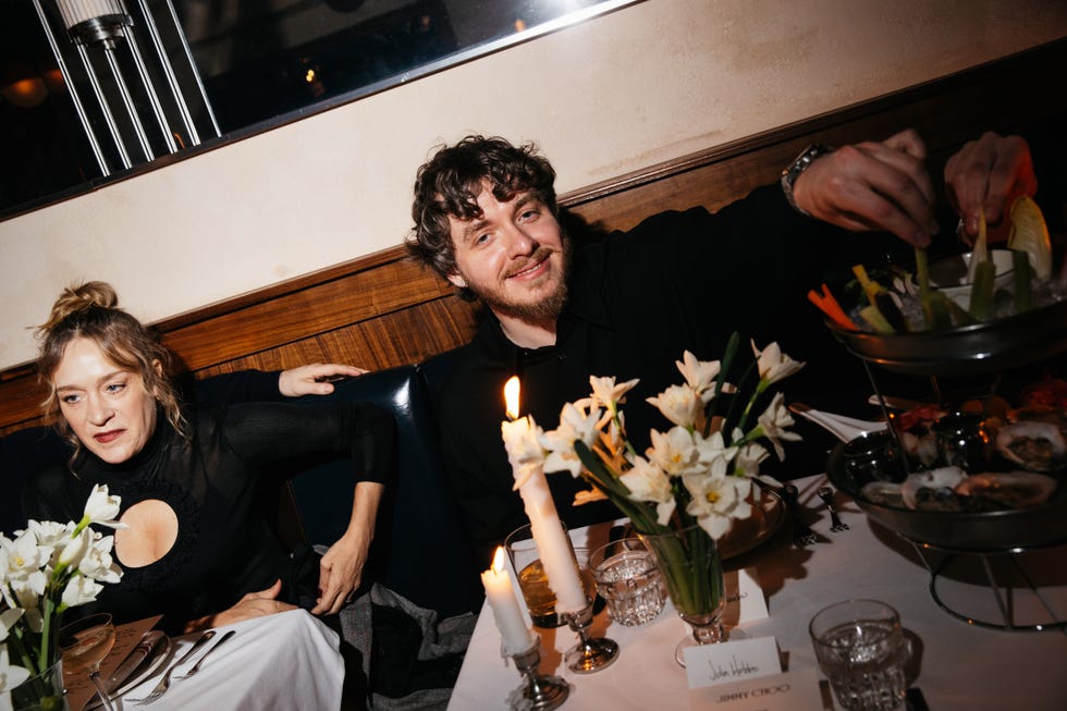 jack harlow at the jimmy choo dinner with chloe sevigny and sandra choi held at jean's on february 06, 2025 in new york, new york photo by lexie morelandwwd via getty images