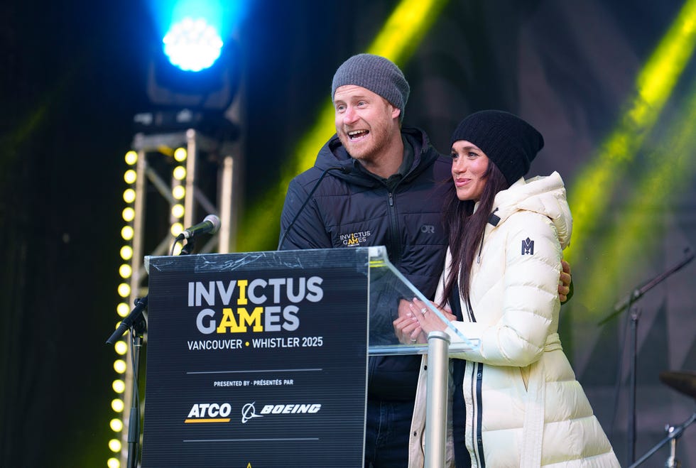 whistler, canada february 10 prince harry, the duke of sussex, founder and patron of the invictus games foundation and meghan, the duchess of sussex, deliver remarks at the invictus games vancouver whistler 2025 nation home welcome reception on february 10th, 2025 in whistler, canada photo by jeff vinnickgetty images for invictus games vancouver whistler 2025