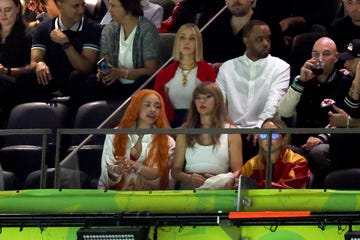 new orleans, louisiana february 09 l r ice spice, ashley avignone, and taylor swift attend super bowl lix at caesars superdome on february 09, 2025 in new orleans, louisiana photo by jamie squiregetty images