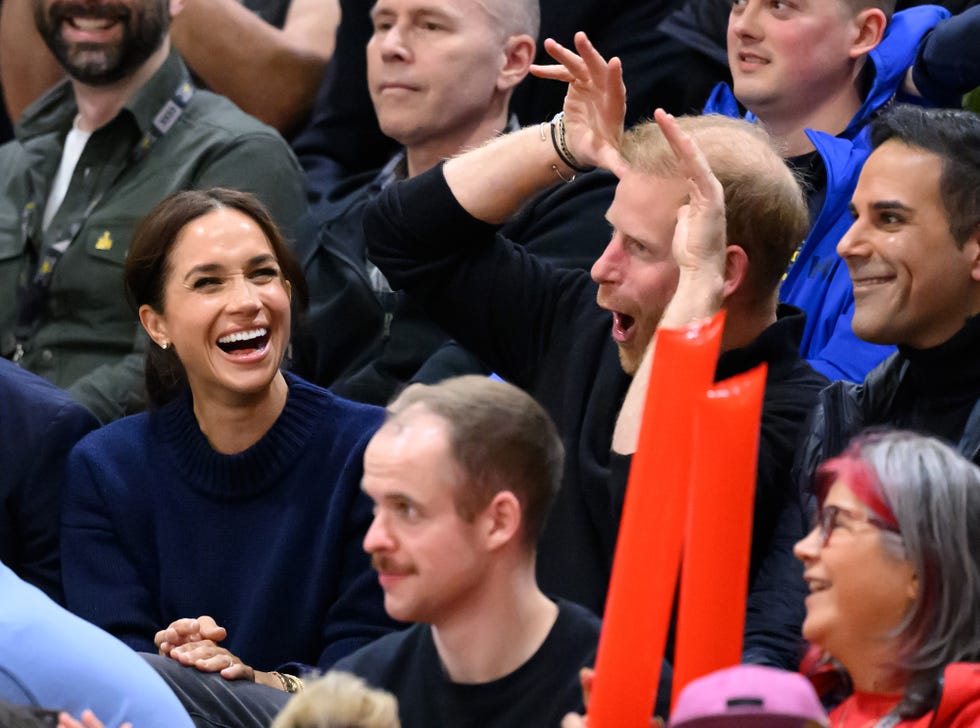 vancouver, british columbia february 09 meghan, duchess of sussex and prince harry, duke of sussex attend the wheelchair basketball during day one of the 2025 invictus games at the vancouver convention centre on february 09, 2025 in vancouver, british columbia photo by karwai tangwireimage