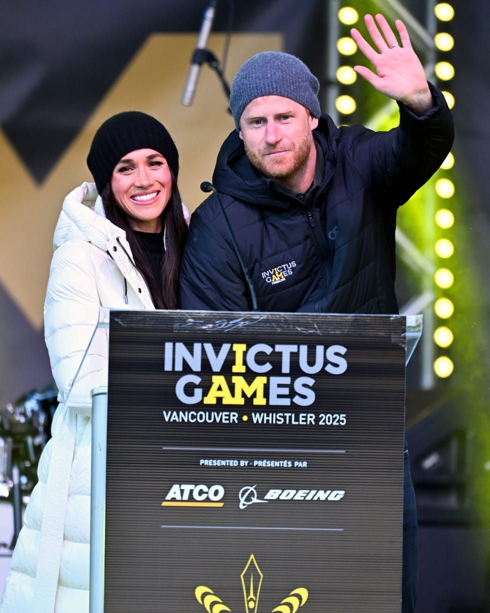 vancouver, british columbia february 10 prince harry, duke of sussex and meghan, duchess of sussex speak on stage at the whistler welcoming ceremony during day two of the 2025 invictus games on february 10, 2025 in whistler, british columbia photo by samir husseinwireimage
