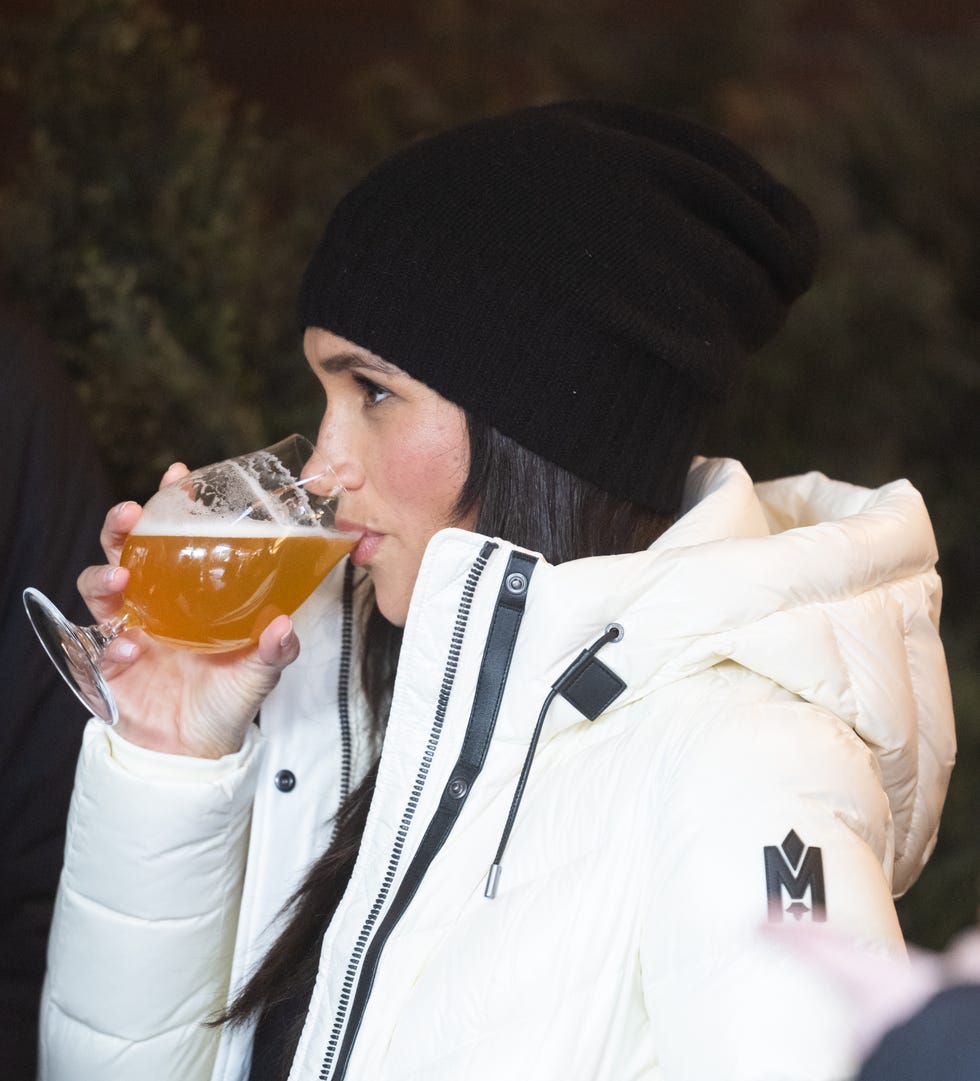 whistler, british columbia february 10 meghan, duchess of sussex has a drink as she attends the whistler welcoming ceremony during day two of the 2025 invictus games on february 10, 2025 in whistler, british columbia photo by samir husseinwireimage