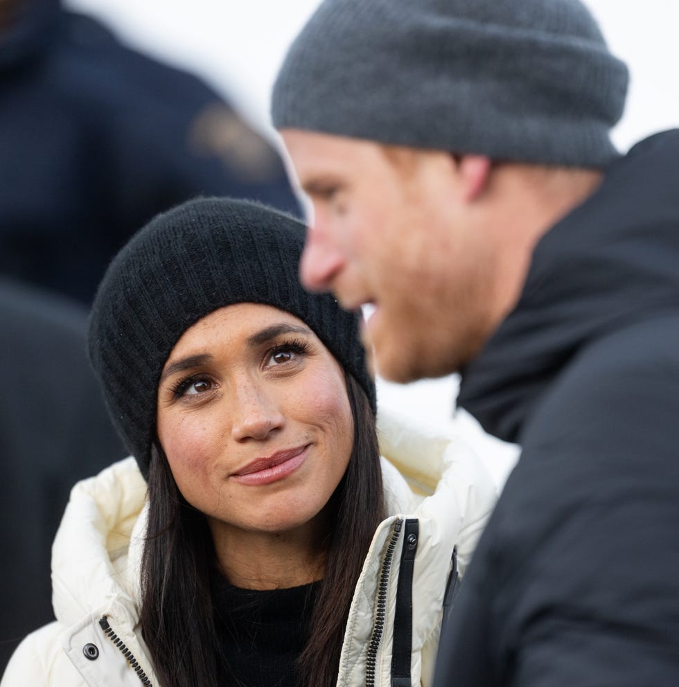 whistler, british columbia february 10 meghan, duchess of sussex and prince harry, duke of sussex attends the skeleton finals during day two of the 2025 invictus games on february 10, 2025 in whistler, british columbia photo by samir husseinwireimage