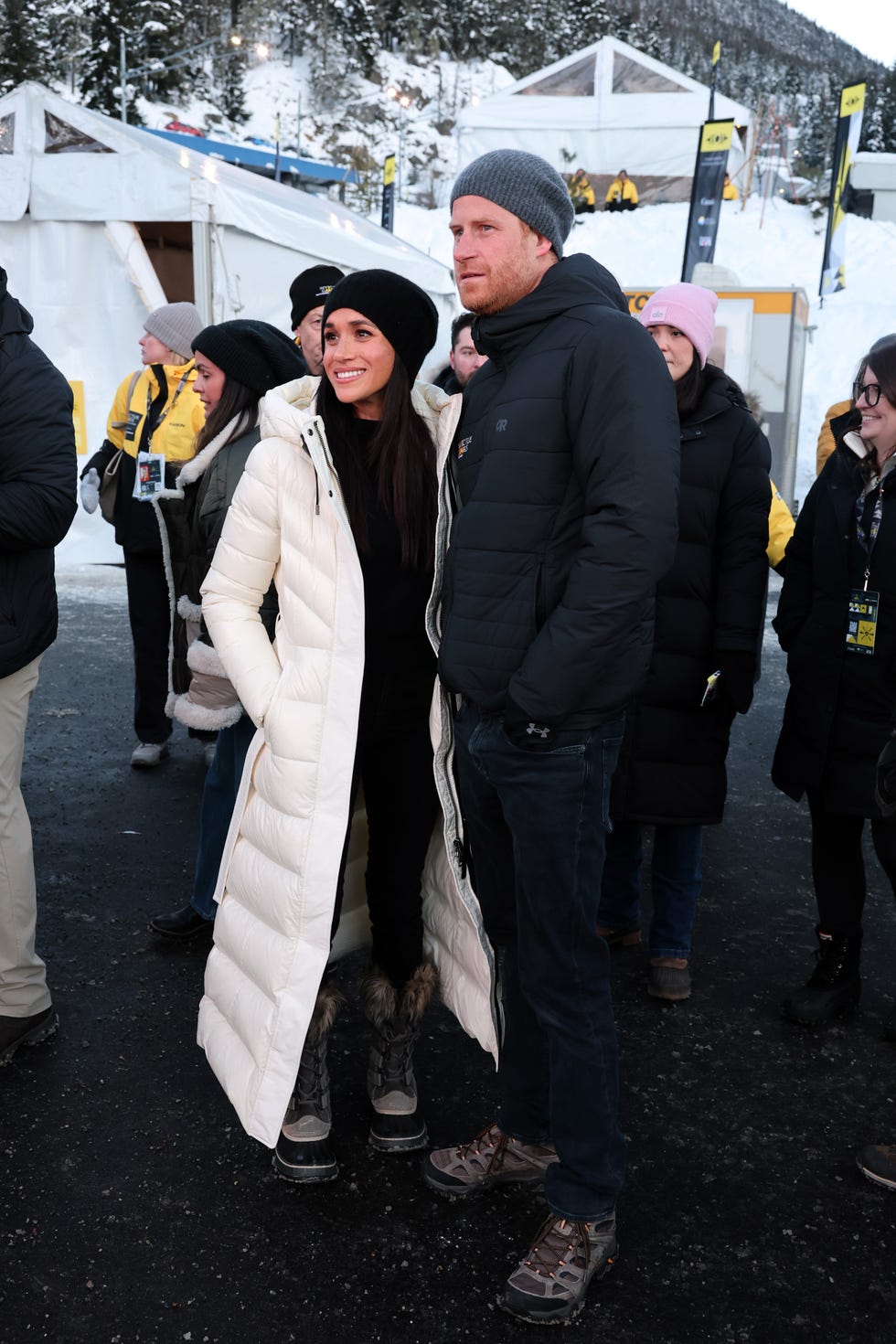 whistler, british columbia february 10 meghan, duchess of sussex and prince harry, duke of sussex seen at the skeleton finals on february 10, 2025 in whistler, british columbia photo by eric charbonneauinvictus games foundation via getty images