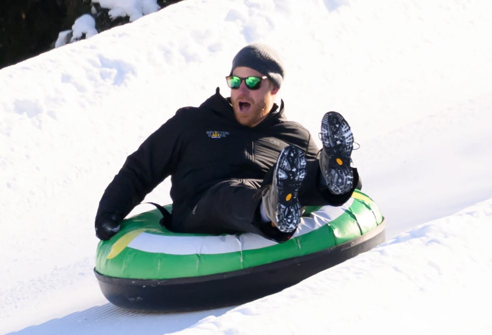 whistler, british columbia february 11 prince harry, duke of sussex has a go at tubing during a family and friends tubing event on day three of the 2025 invictus games on february 11, 2025 in whistler, british columbia photo by karwai tangwireimage