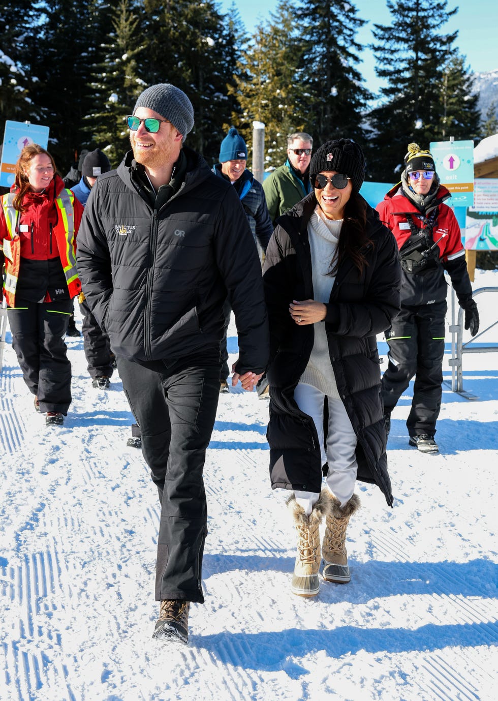 whistler, british columbia february 11 prince harry, duke of sussex and meghan, duchess of sussex seen at the friends and family tubing activity at bubly parkwhistler blackcomb tubing hill on february 11, 2025 in whistler, british columbia photo by eric charbonneauinvictus games foundation via getty images