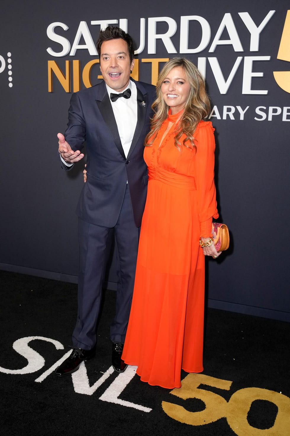 jimmy fallon, nancy juvonen at snl50 the anniversary special at 30 rockefeller plaza on february 16, 2025 in new york, new york photo by john nacionvariety via getty images