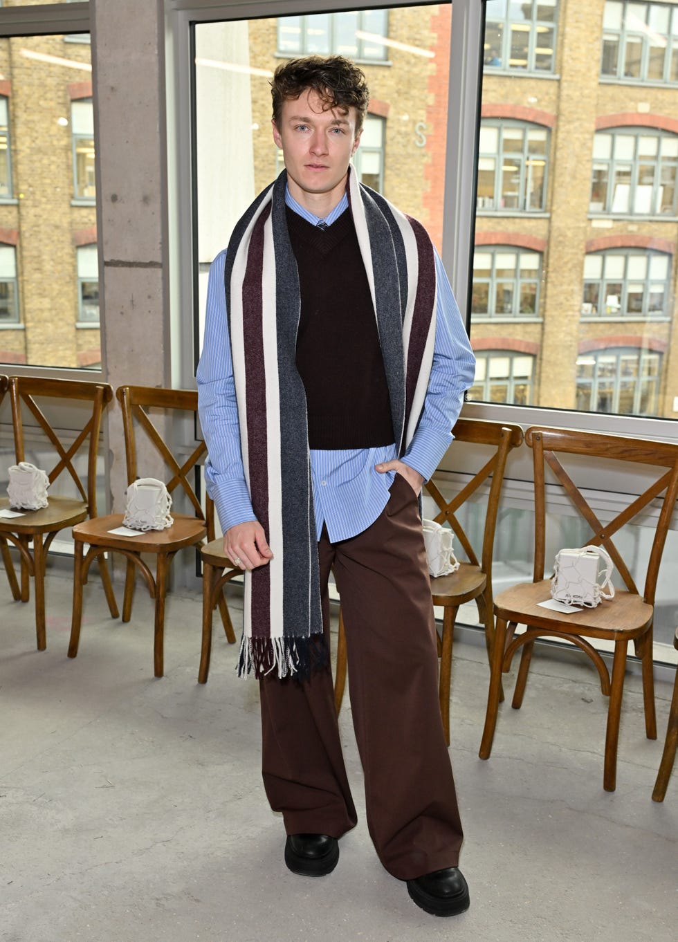 london, england february 21 harrison osterfield attends the mithridate show during london fashion week february 2025 at spacehouse on february 21, 2025 in london, england photo by jeff spicergetty images