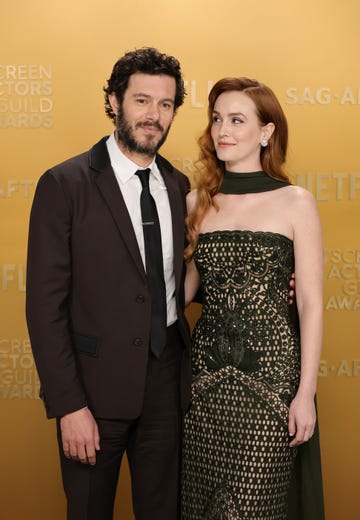 los angeles, california february 23 l r adam brody and leighton meester attend the 31st annual screen actors guild awards at shrine auditorium and expo hall on february 23, 2025 in los angeles, california photo by emma mcintyrewireimage