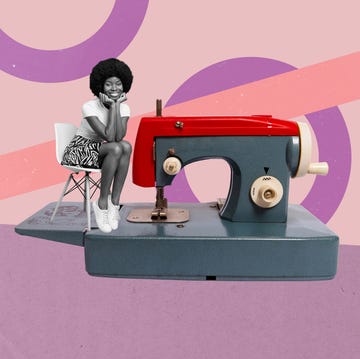 Art 3d sketch photo image collage of happy american girl sit stool retro sewing machine profession dressmaker textile needlework art 3d sketch photo image collage of happy american girl sit stool retro sewing machine profession dressmaker textile needlework.